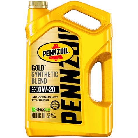 Pennzoil Gold 0w 20 Synthetic Blend Motor Oil 5 Quart
