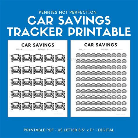 Paper Savings Printable Pdf Car Savings Tracker Print - vrogue.co