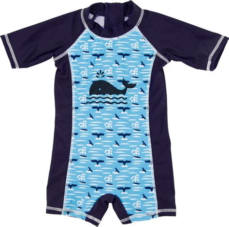 miaoshop para niños traje de baño de una pieza bebé UV Protección solar cierre Rash Guard Azul