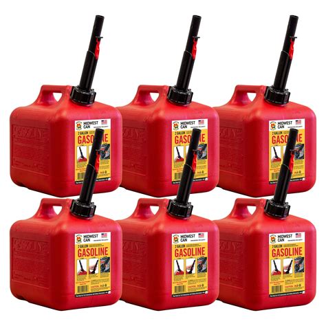 Midwest Can Company 2310 2 Gallon Gas Can Fuel Container Jugs W Spout