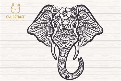 Elephant Mandala svg, Elephant Zentangle svg, Indian Elephan (551177