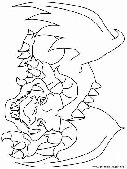 Dragon Coloring Pages Drawing Mean Fantasy Template