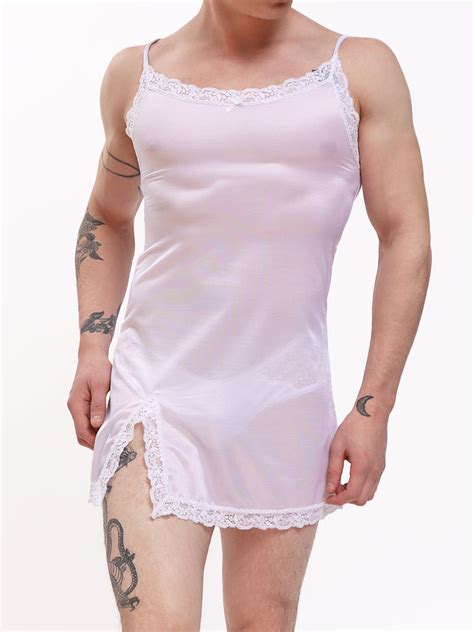 men s white lacy nightie sexy lingerie for men xdress uk