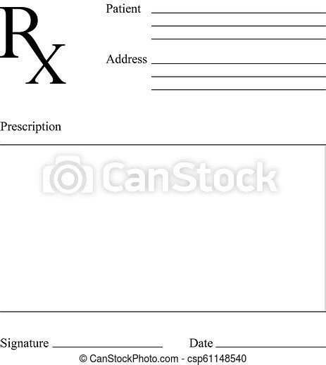 Blank Rx Prescription Form Medical Concept Vector Illustration