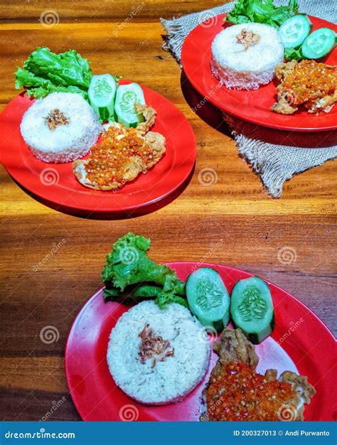 Ayam Geprek Indonesian Food Crispy Fried Chicken With Hot And Spicy