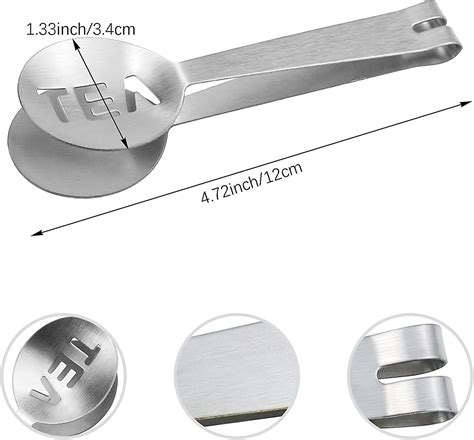 4 Pcs Tea Bag Squeezer Tongs Stainless Steel Tea Bag Strainer Teabag