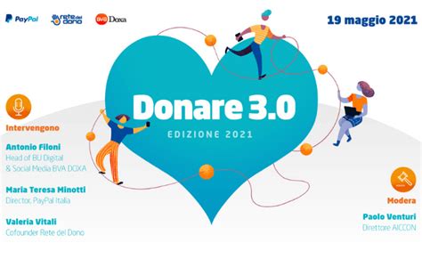 Donare 30 2021 La Donazione Digitale Eguaglia Il Contante Rete Del Dono