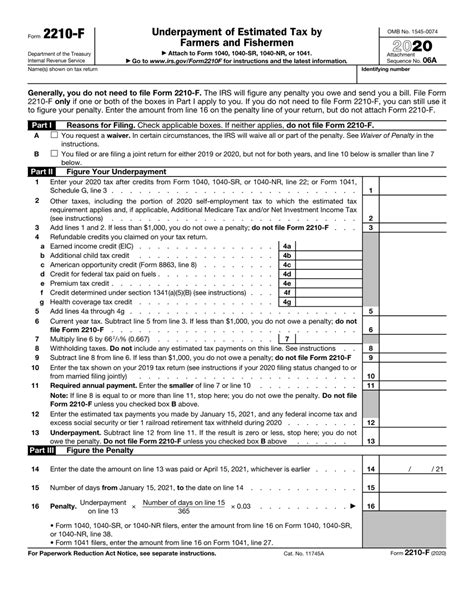 Irs Form 2210 F Download Fillable Pdf Or Fill Online Underpayment Of