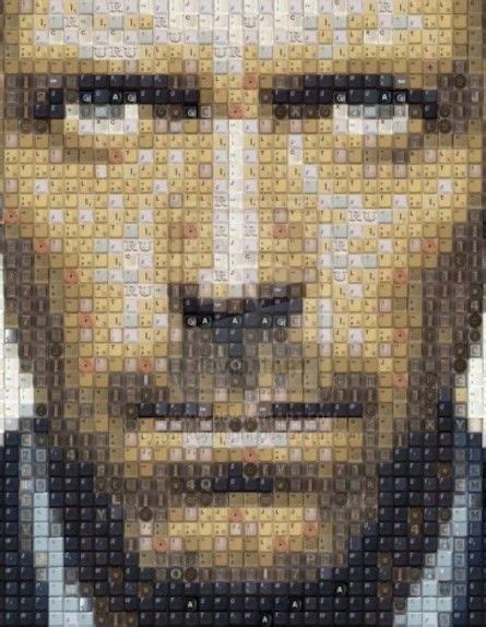 Celebrity Face From Keyboard Buttons Mosaic Portrait Celebrity