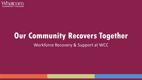 Our Community Recovers Together Workforce Recovery And Support Youtube