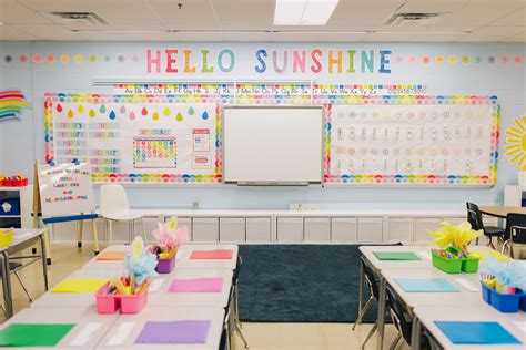 Rainbow Inspired Classroom Décor Classroom Makeover Kindergarten