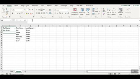 Microsoft Excel How To Combine First And Last Name Using Concat
