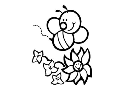 Cartoon Bee And Flower Coloring Page Download Print Or Color Online