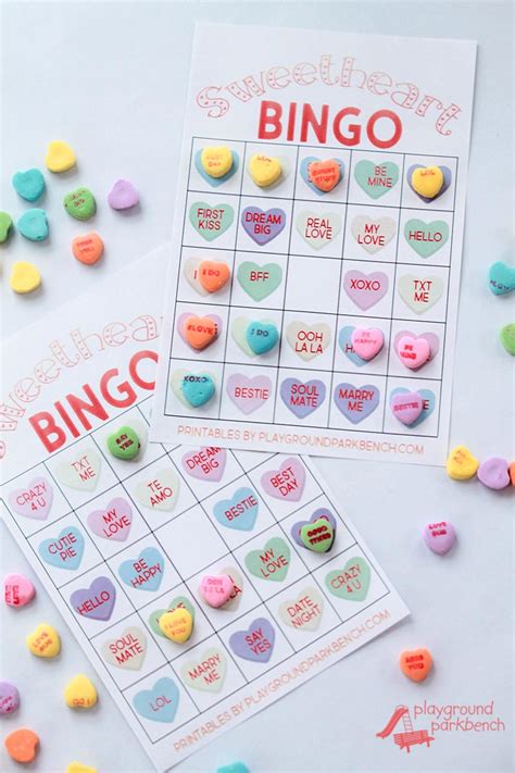 Conversation Heart Valentine Bingo Cards