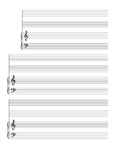 3 Systems Of 2 Staves And Piano Music Paper Free Download