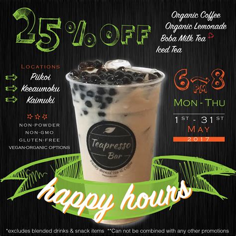 Chill Out & Save Money During Tea Happy Hour - Teapresso Bar - Honolulu