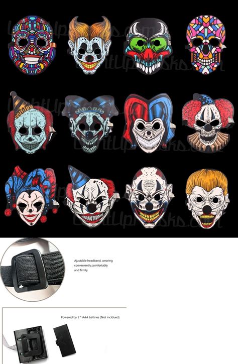 Masks And Eye Masks 116724 New Sound Reactive Led Light Up Clown Mask