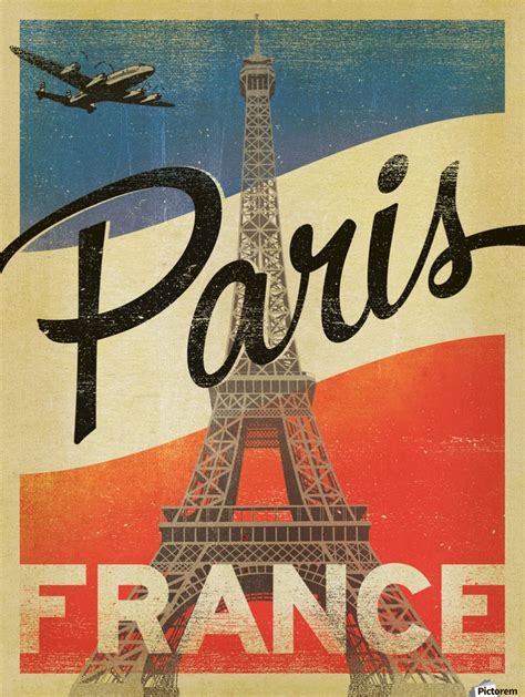 19'' h x 19'' w x 1'' d. Paris France Vintage Poster - VINTAGE POSTER Canvas