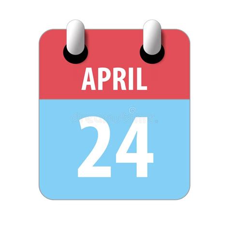 24th April Calendar Icon April 24 Calendar Date Month Icon Vector