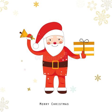 Santa Claus With T Box Happy New Year And Merry Christmas Greeting