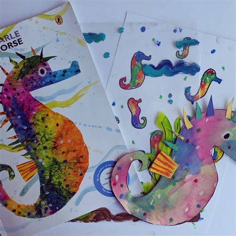 We're not quite finished yet, but i'll share what we did today. Mister Seahorse by Eric Carle...love the layout and ...
