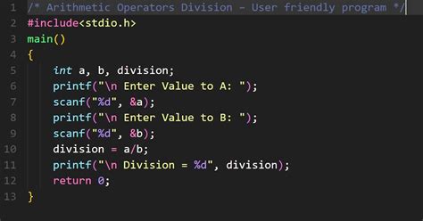 C Program To Find Division Of Two Numbers Techzuk