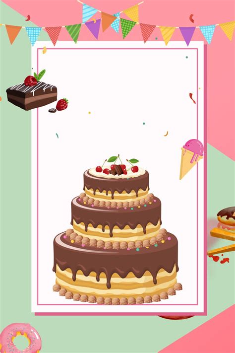 Bakeries Cake Custom Poster Background Template Wallpaper Image For