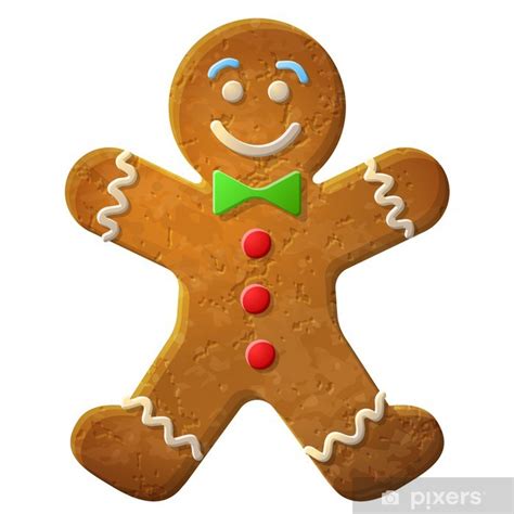 Sticker Gingerbread Man Decorated Colored Icing Pixers Uk