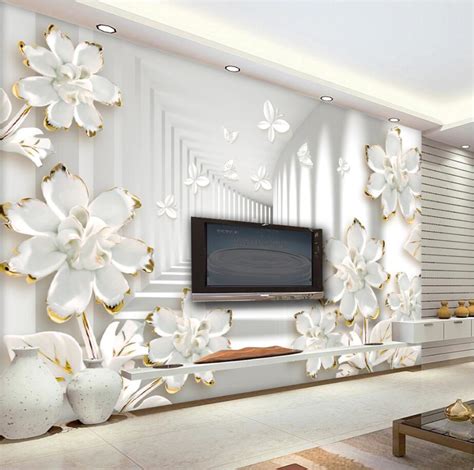 Beibehang Custom Wallpaper Modern Simple 3d Stereo Space Relief Flower