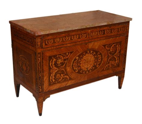 Northern Italian Neo Classical Period Marquetry Inlaid Commode Ref