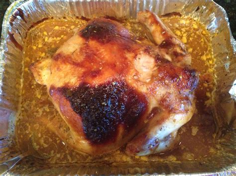 Recipe says to bake whole chicken uncovered 250 degrees f for 5 hours or until done. Whole chicken. Sprinkle with two packets of George ...