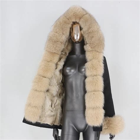 Bluenessfair 2020 Waterproof Parka Real Fox Fur Liner Coat Winter