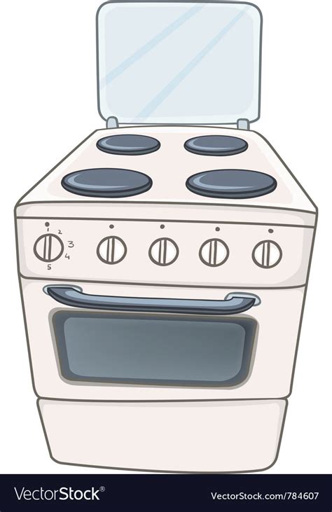 Cartoon Home Kitchen Stove Royalty Free Vector Image