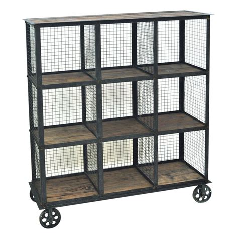 Industrial 4 Tier Bookshelf On Casters At Home