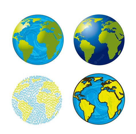 Premium Vector Earths Isolated Over White Background Vector Illustration