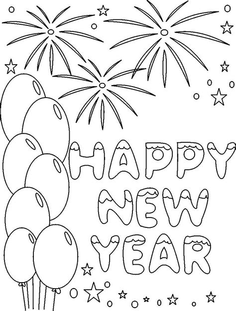 Happy New Year Coloring Printable Pages
