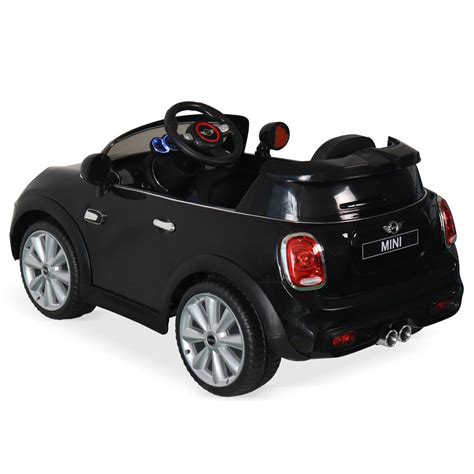 Mini Cooper Noire Voiture électrique 12v 1 Place Cabriolet Pour