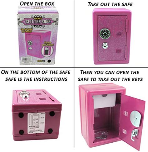 Kids Safe Bank Made Of Metal With Key And Combination Lock Pink