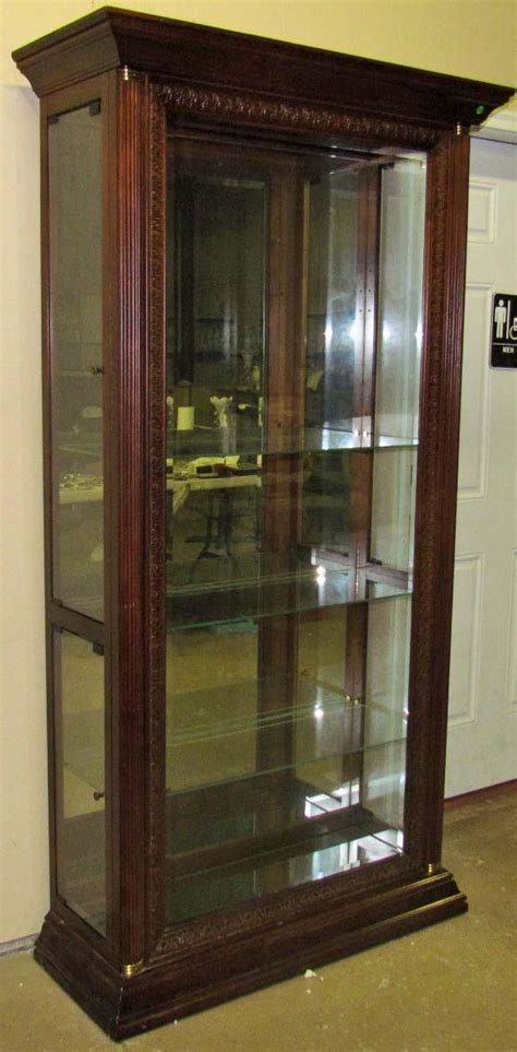 There are 1424 wooden display cabinet for sale on. LARGE WOOD AND GLASS DISPLAY CABINET W/ GLASS GLAS