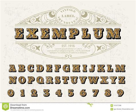 Beautiful Set Of Capital Letters Vintage Victorian Style Font With A