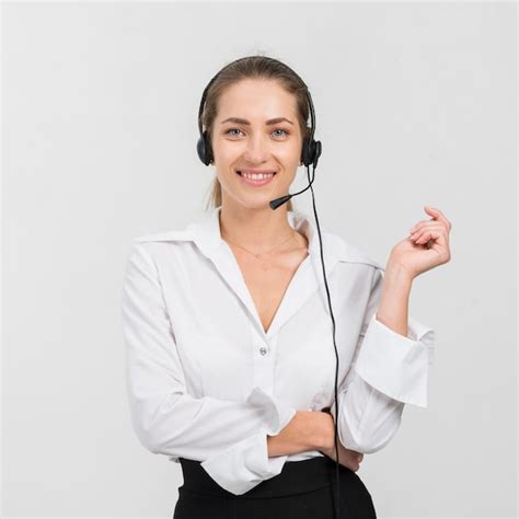 Portrait Of Call Center Woman Photo Free Download