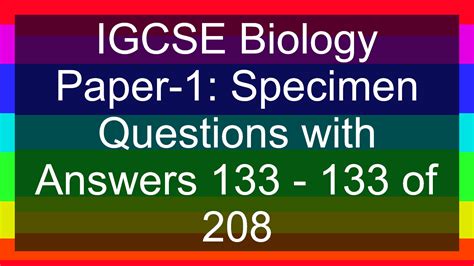Igcse Biology Paper Specimen Questions With Answers To Examtestprep