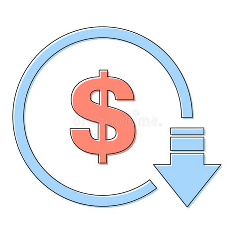 Cost Reduction Decrease Icon Vector Symbol Image Isolated On