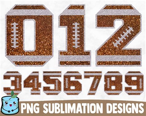 Glitter Football Sublimation Numbers 26 Football Numbers Transparent