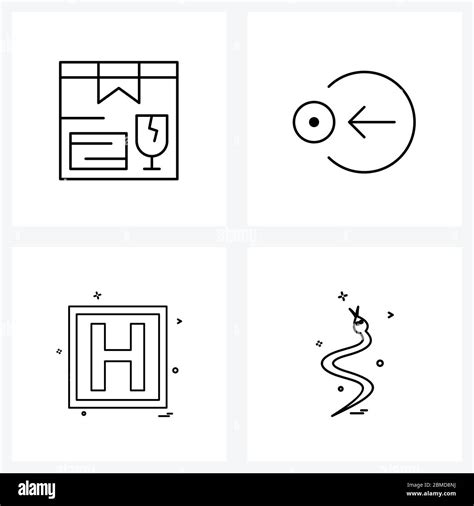 4 Universal Line Icon Pixel Perfect Symbols Of Fragile Health