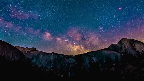 Mountains On Milky Way Night Image Abyss