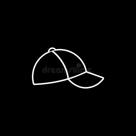Cap Icon Or Logo Baseball Hat Icon On Dark Background Stock Vector