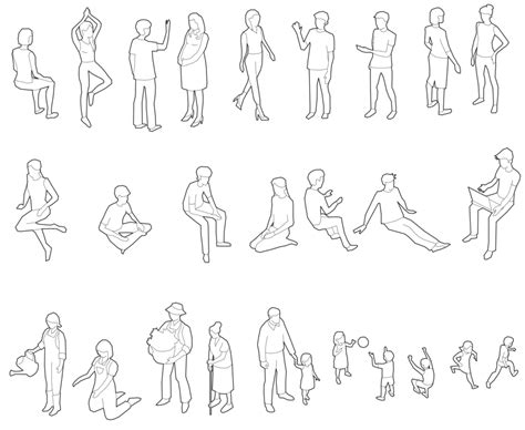 Free Isometric People Sketches Of People Drawing People Silhouette