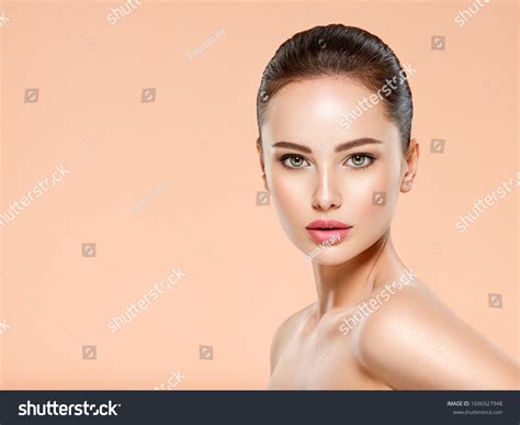 Beautiful Face Young Woman Health Fresh Stock Photo 1696927948