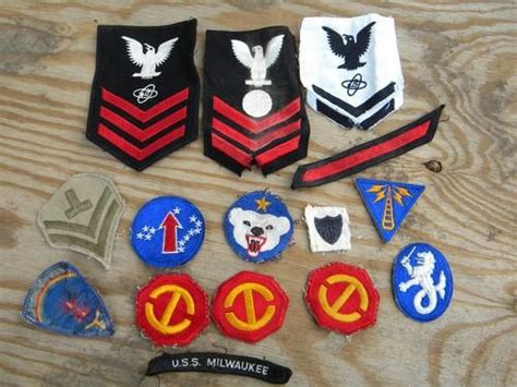 Lot Vintage Us Military Insignia Shoulder Patches Badges